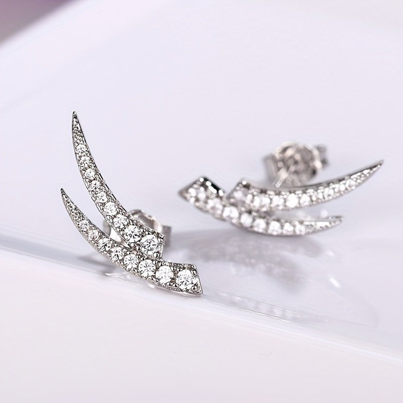 Crystal Talon Wing Stud Earrings