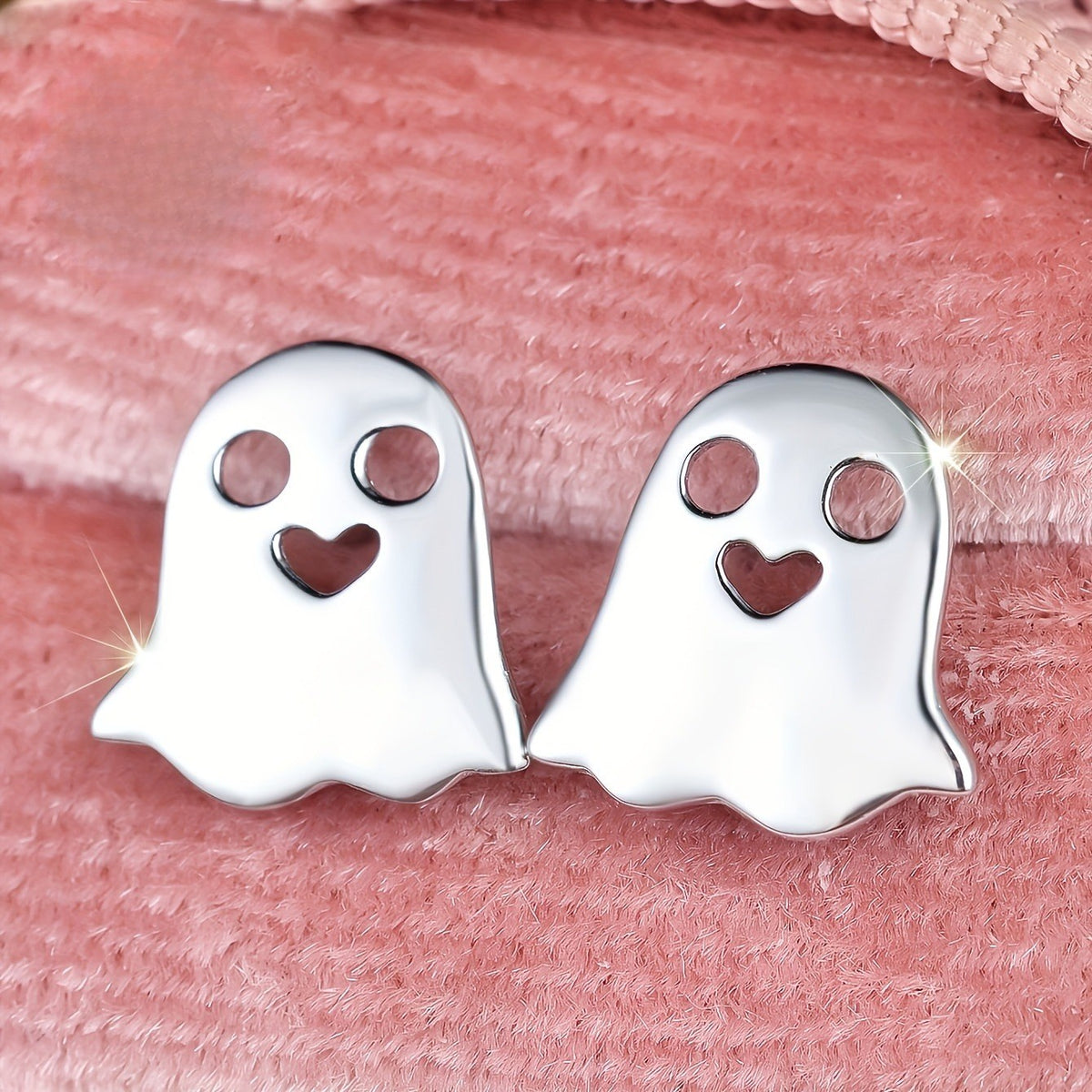 Ghost Heart Stud Earrings