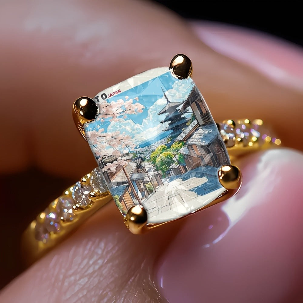 Kyoto Street Scene Square Ring
