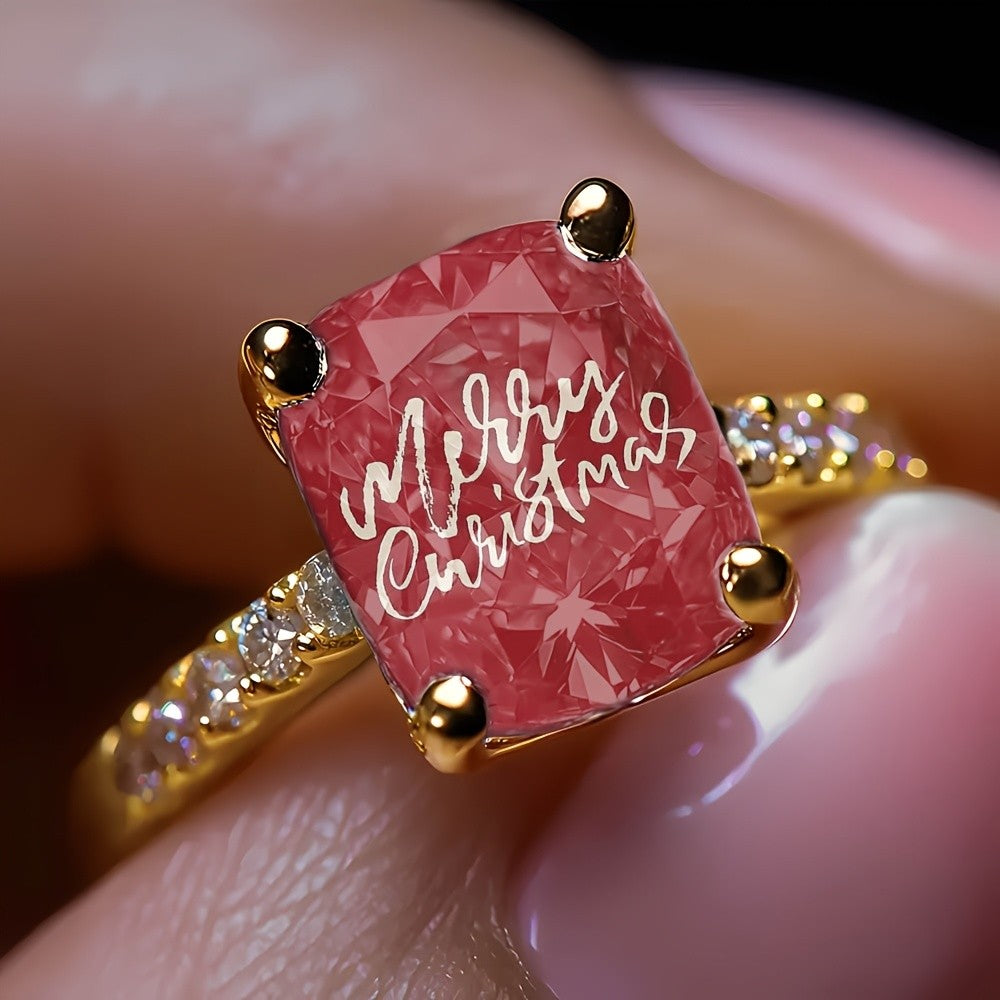 Merry Christmas Square Ring