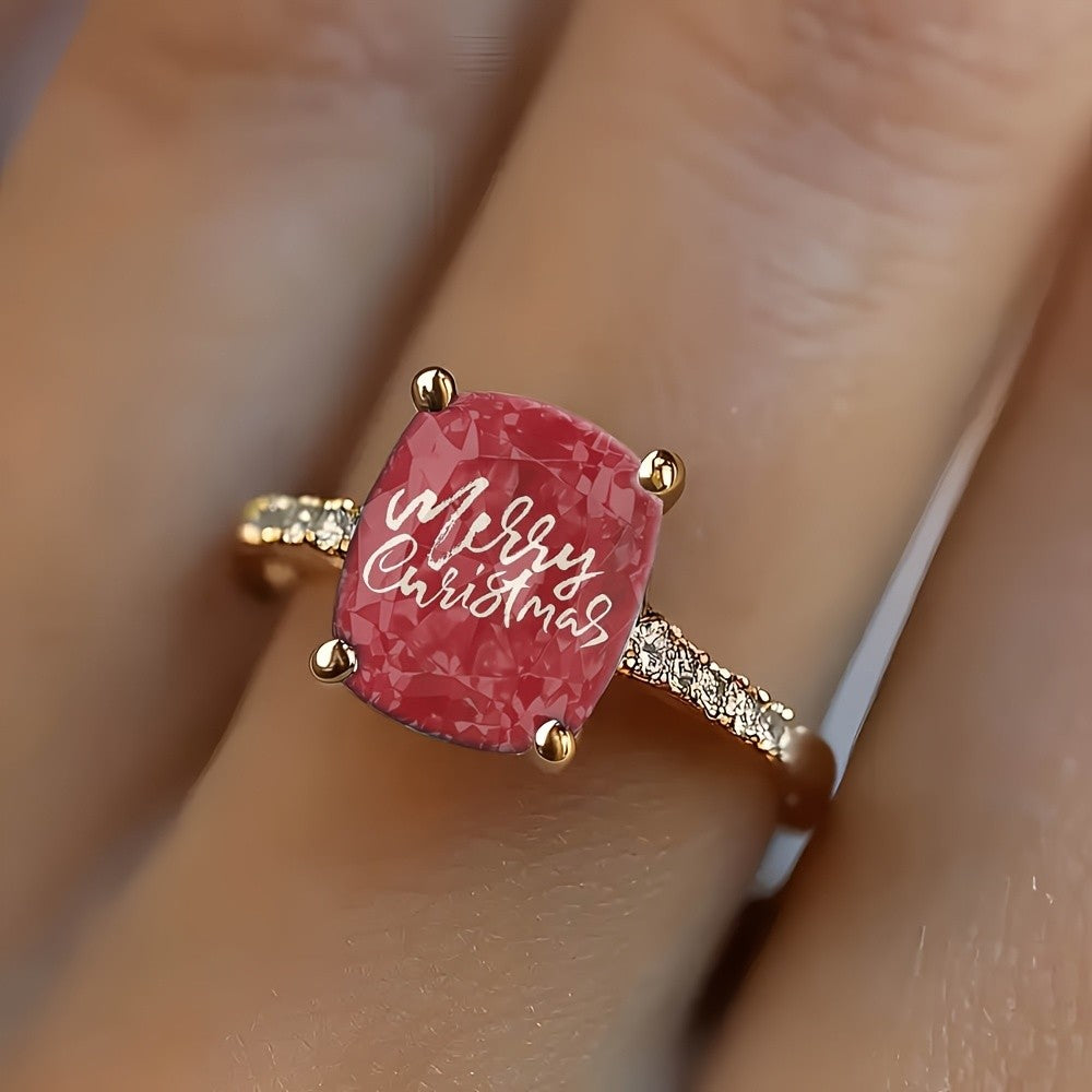 Merry Christmas Square Ring
