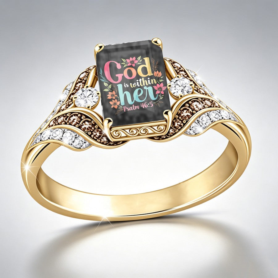 God Is Within Her Square Ring
