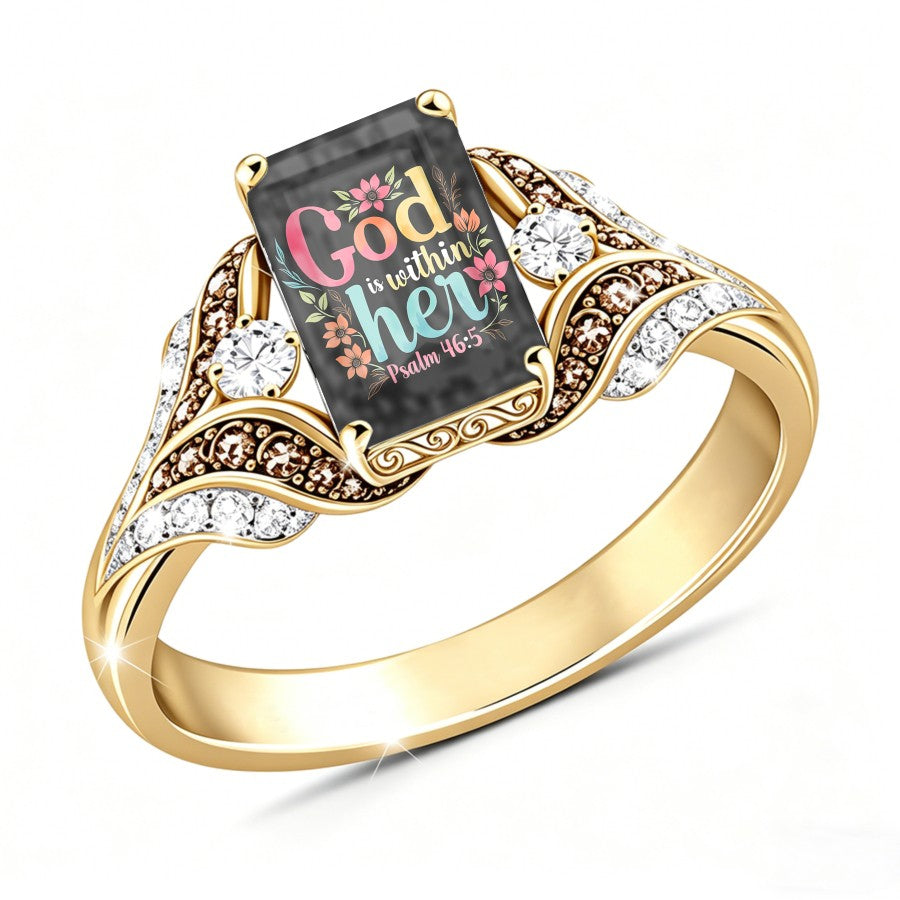 God Is Within Her Square Ring