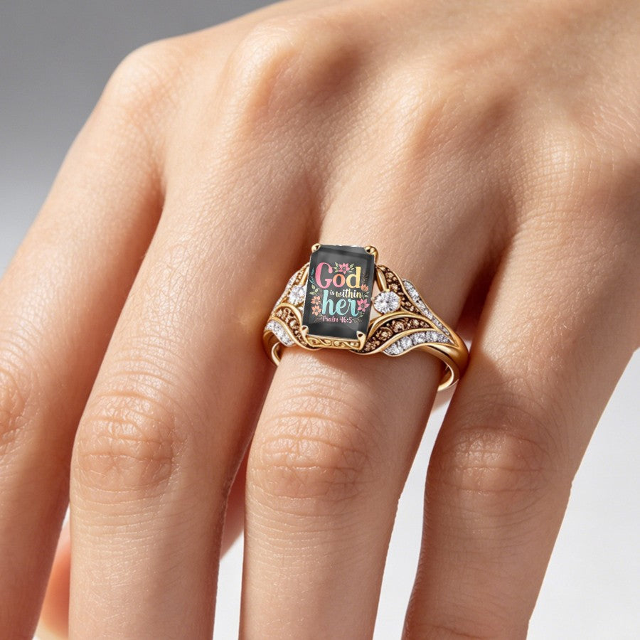 God Is Within Her Square Ring