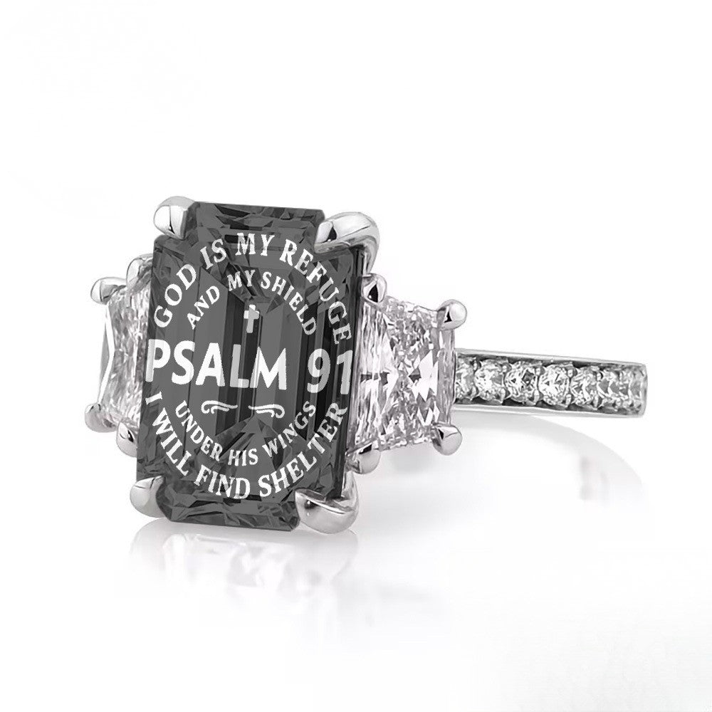 Psalm 91 Square Statement Ring
