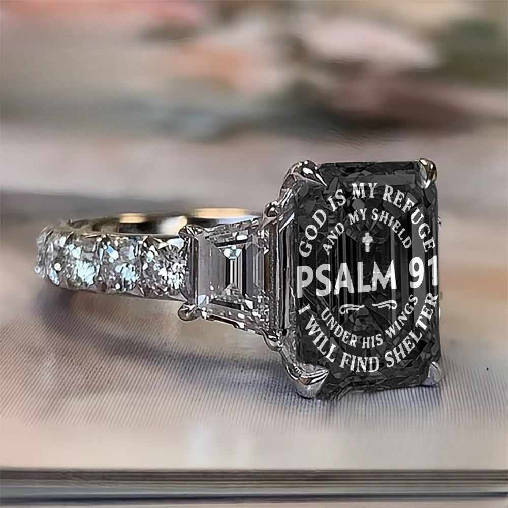 Psalm 91 Square Statement Ring