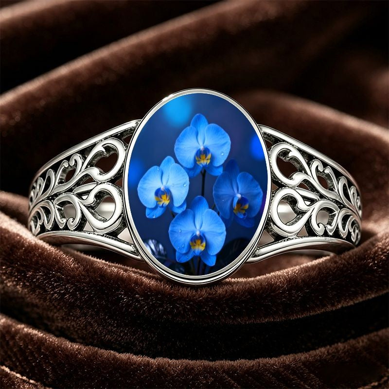 Blue Orchid Oval Ring