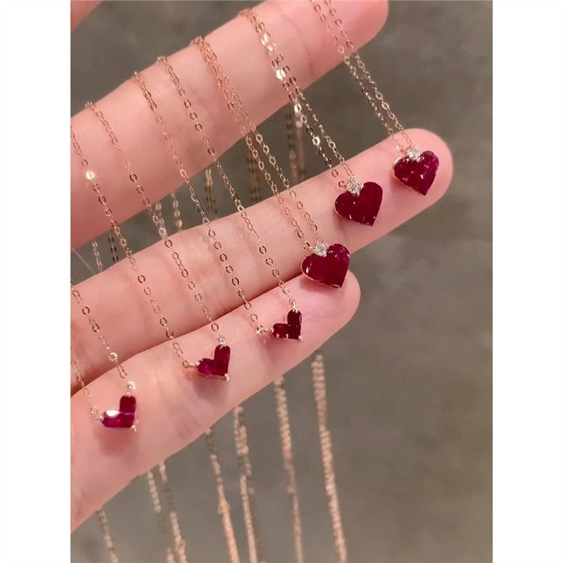 Red Crystal Heart Necklace