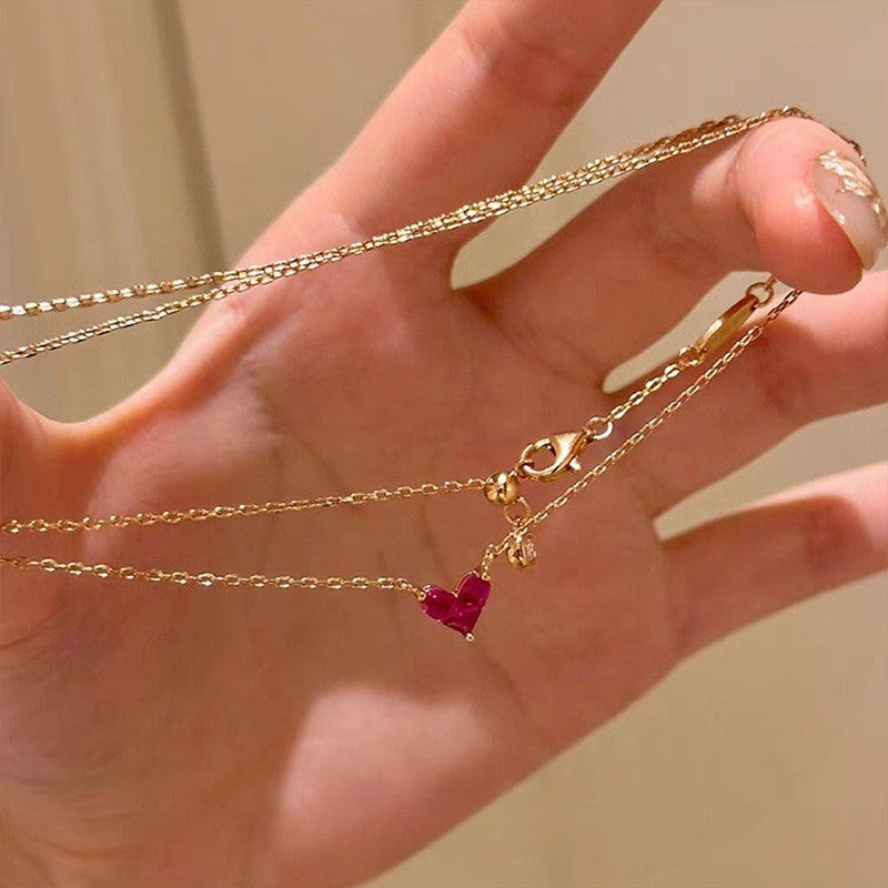 Red Crystal Heart Necklace