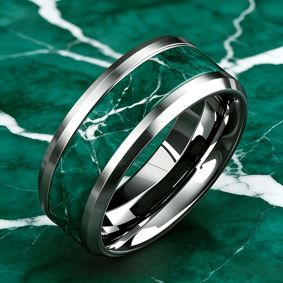 Green Marble Texture Ring