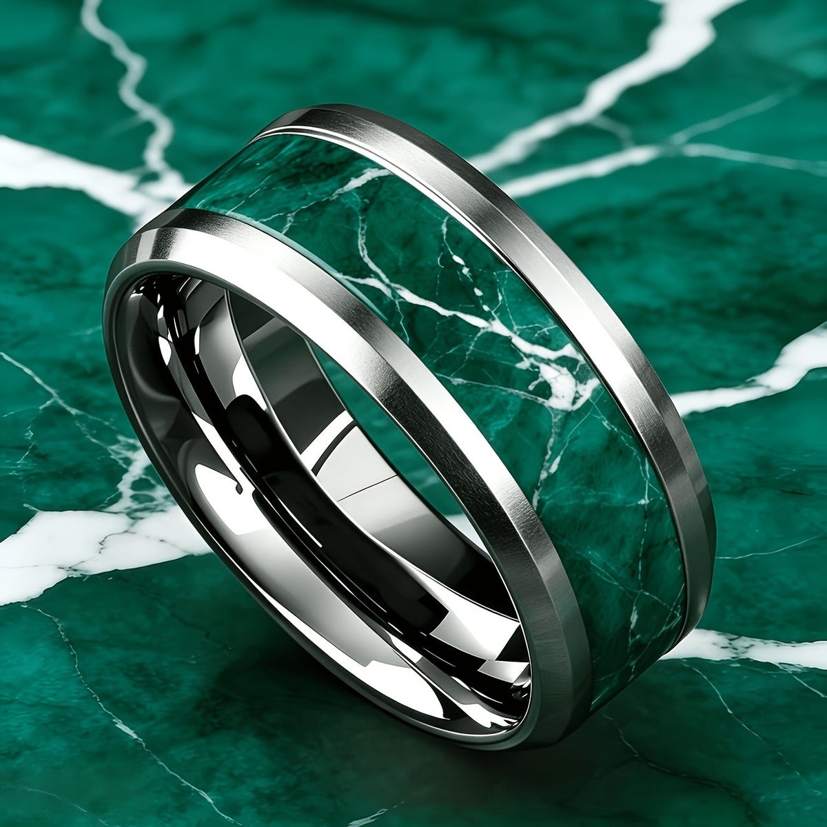 Green Marble Texture Ring