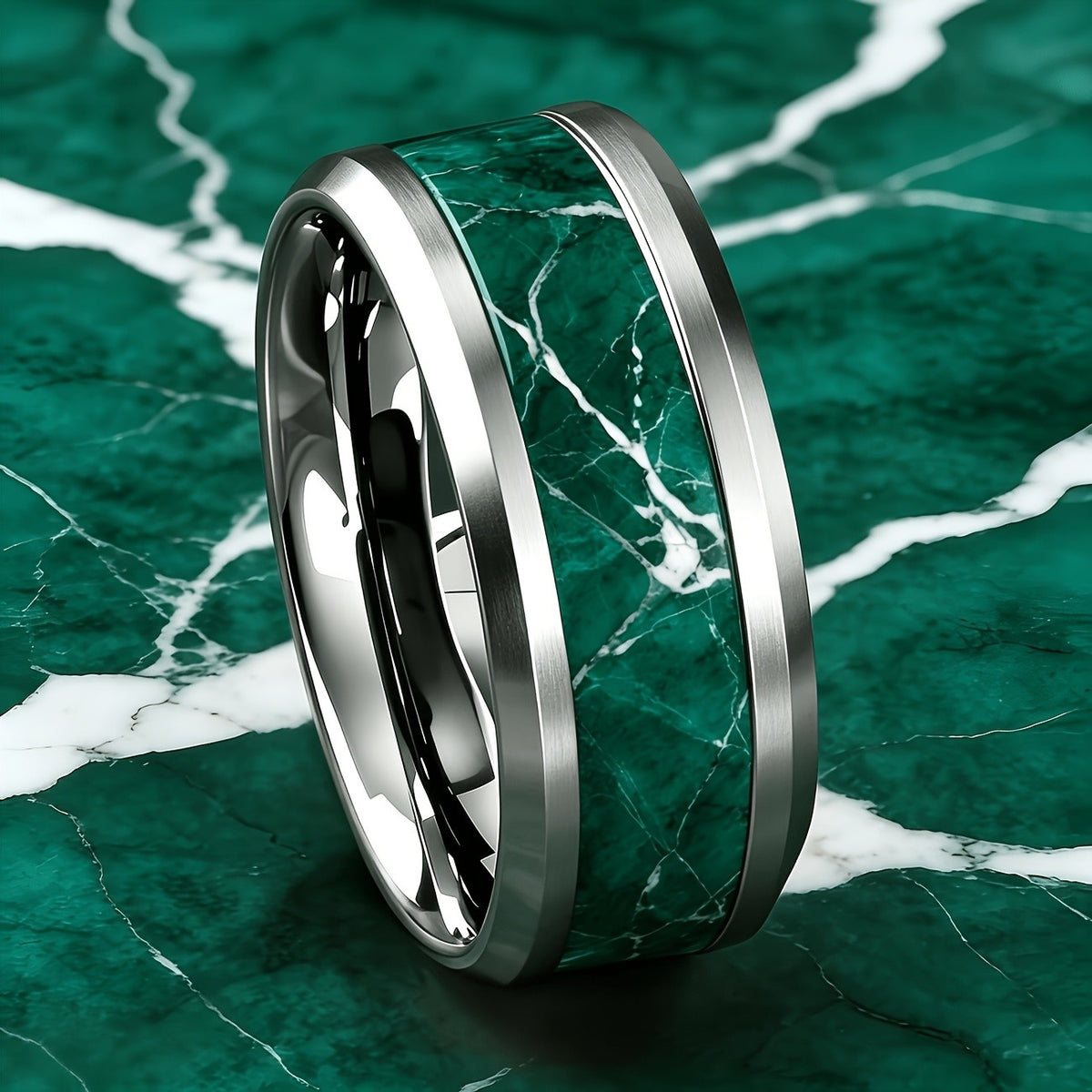 Green Marble Texture Ring