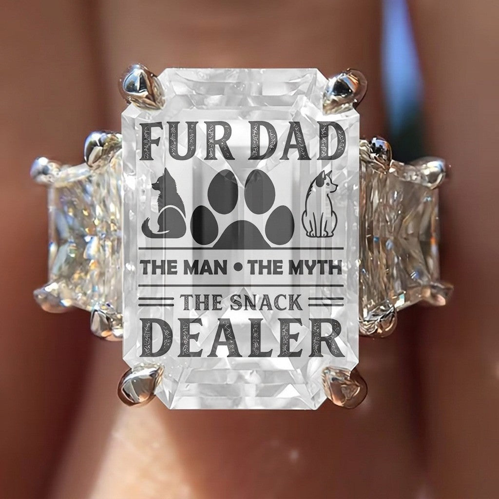 Square Pet Dad Statement Ring