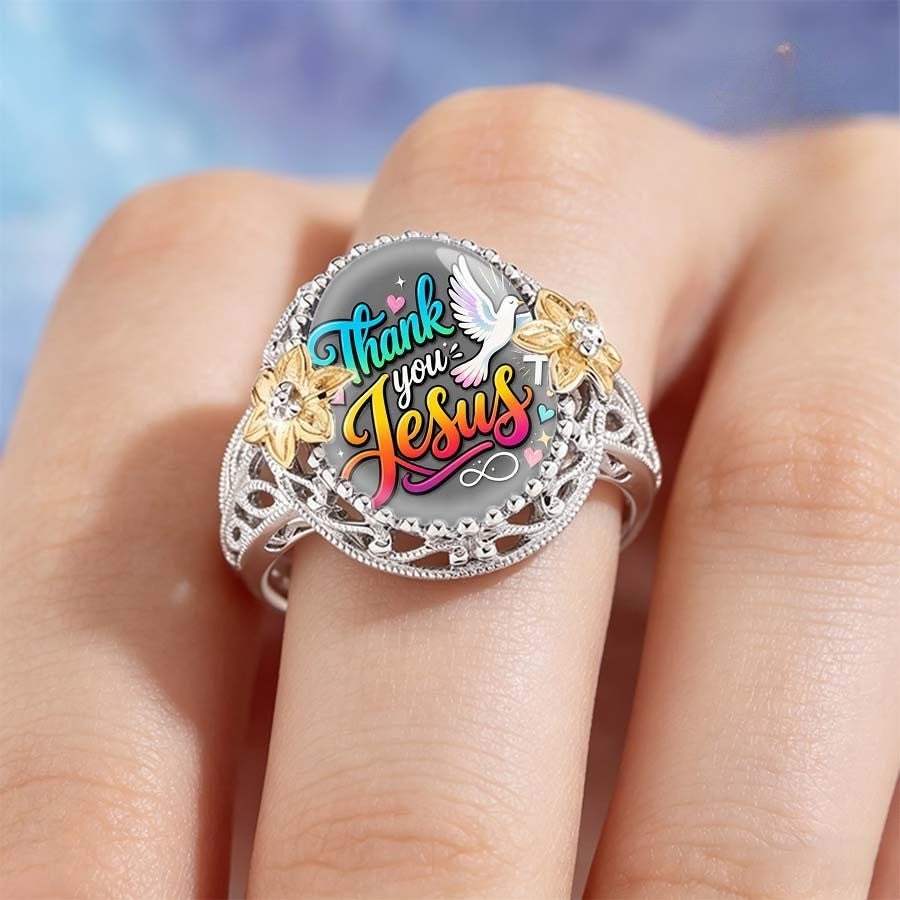Thank You Jesus Dove Ring
