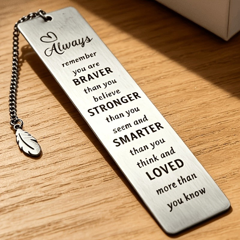 Inspirational Feather Bookmark