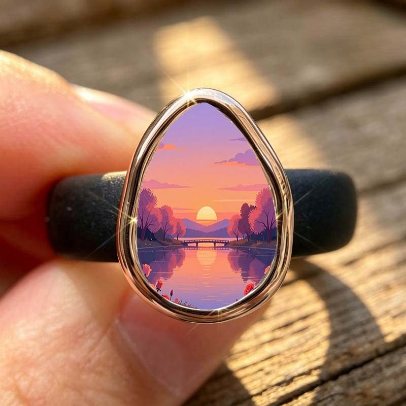 Sunset Lake Teardrop Ring