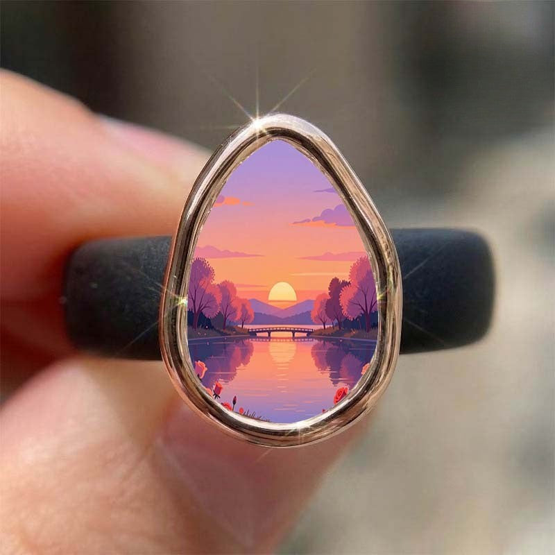 Sunset Lake Teardrop Ring