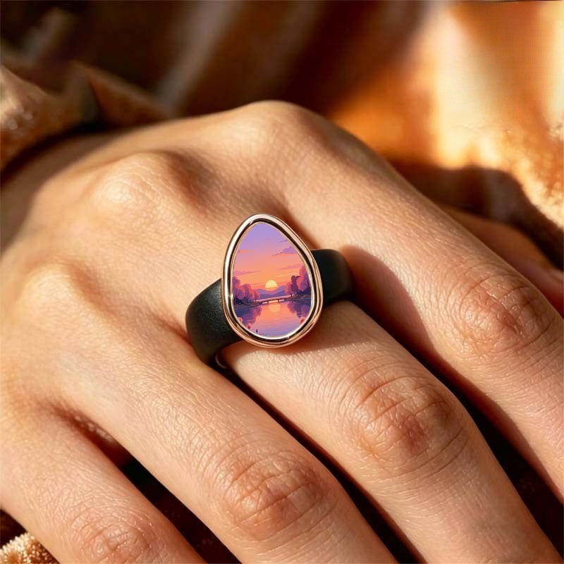 Sunset Lake Teardrop Ring