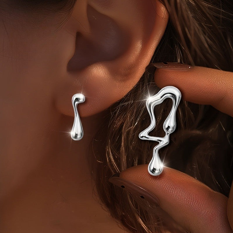Asymmetrical Teardrop Earrings