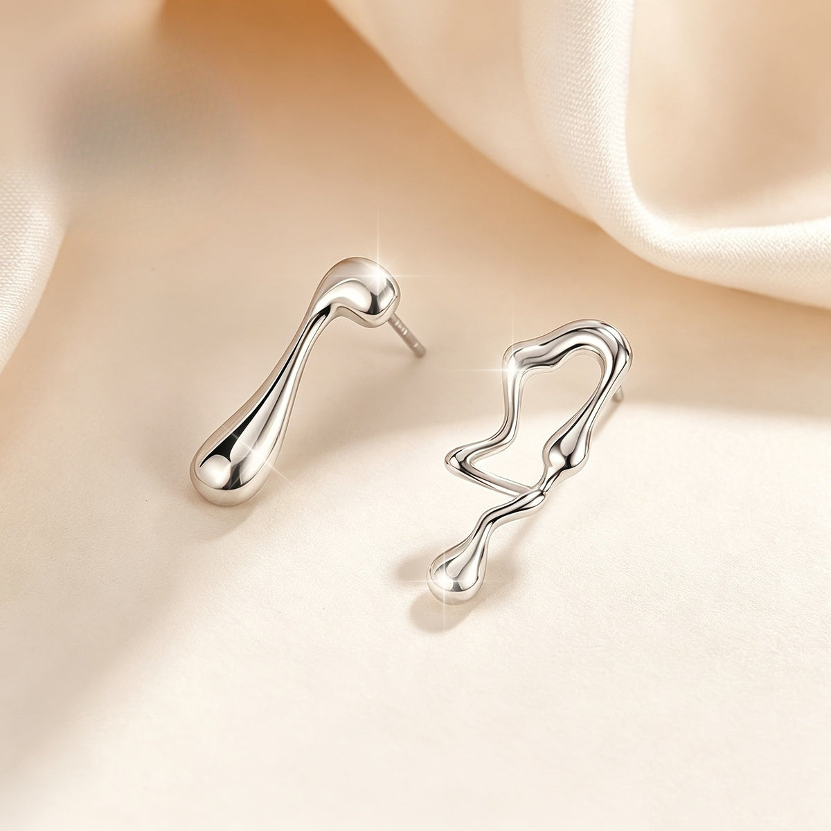 Asymmetrical Teardrop Earrings