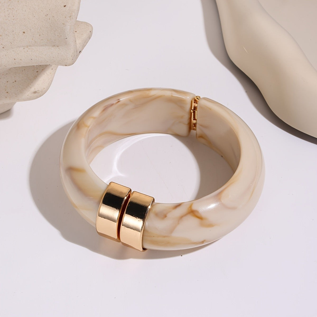 Dual-Tone Resin Bangle Bracelet
