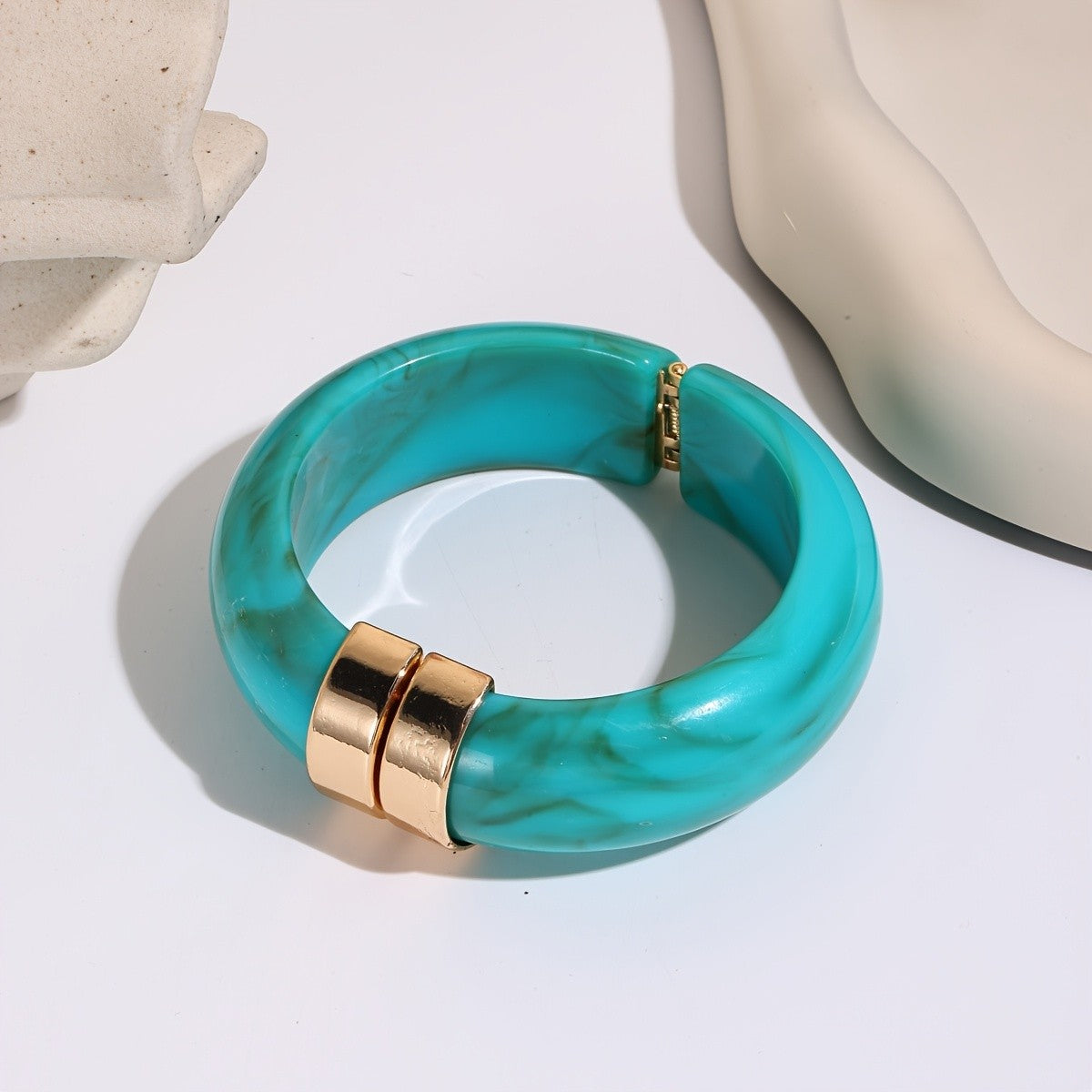 Dual-Tone Resin Bangle Bracelet