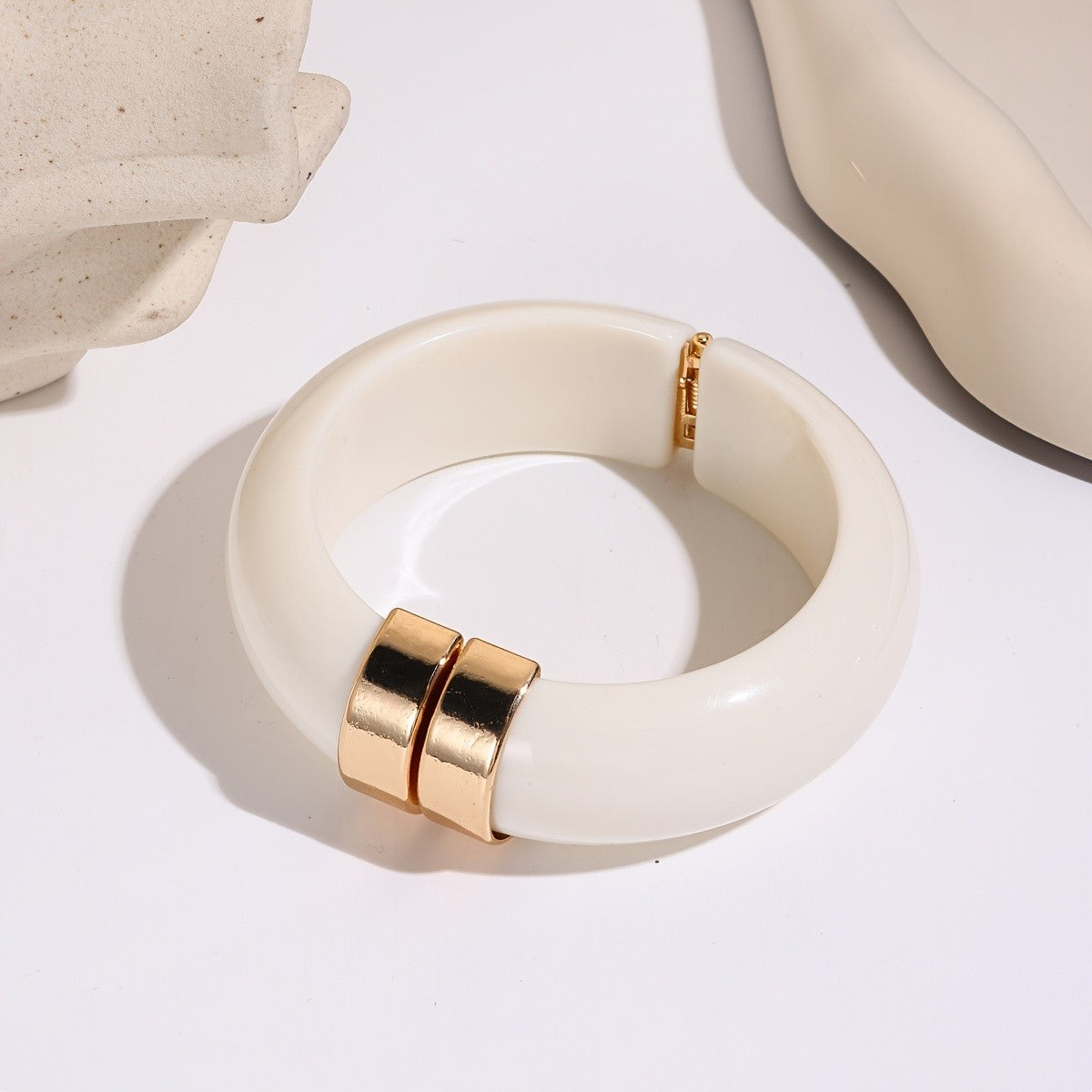 Dual-Tone Resin Bangle Bracelet