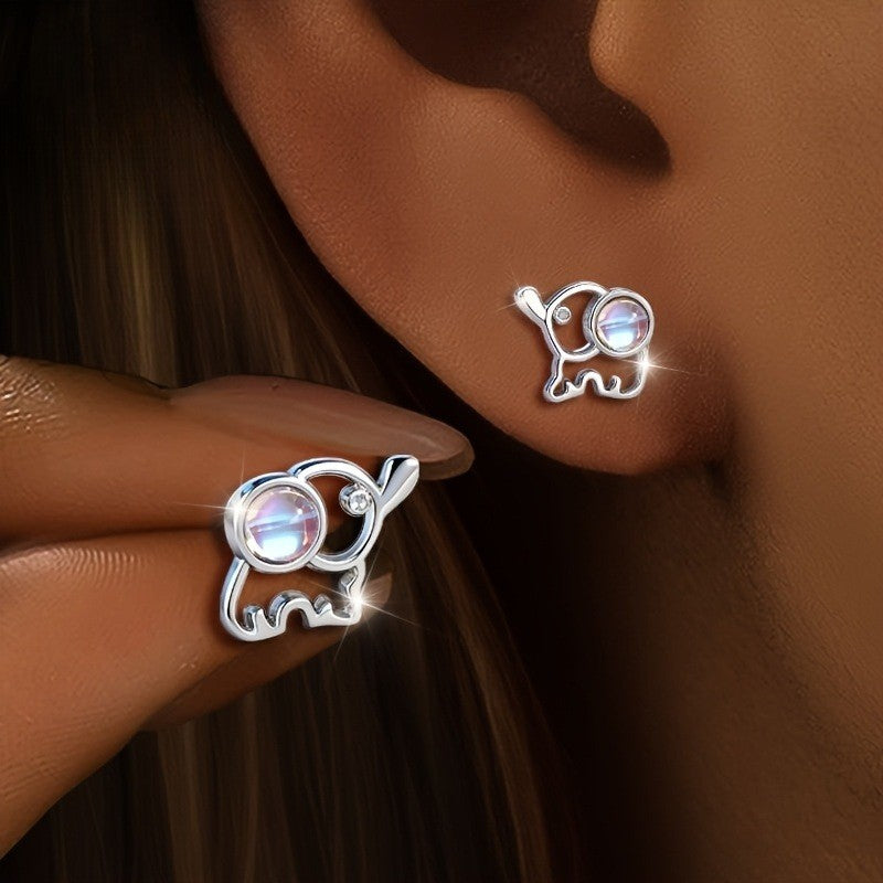 Crystal Elephant Stud Earrings