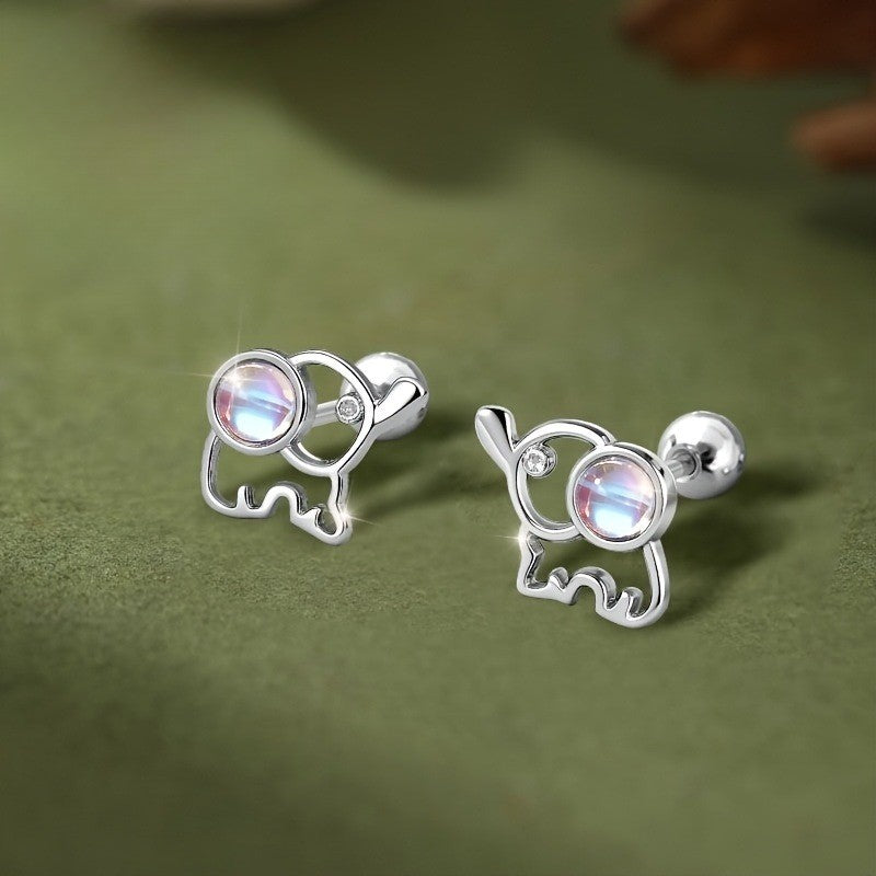 Crystal Elephant Stud Earrings