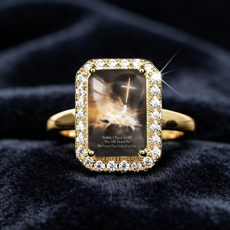Prayer Hands Rectangular Ring