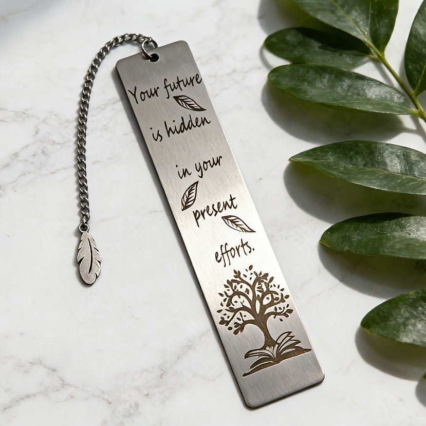 Tree & Feather Engraved Bookmark