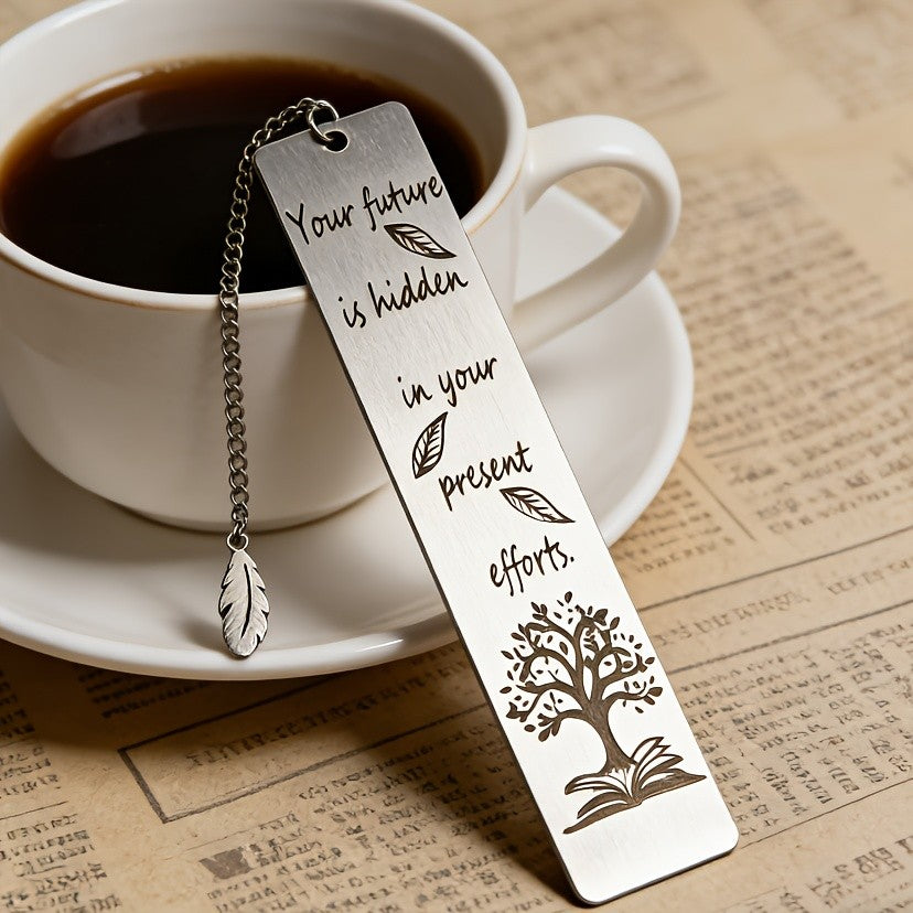 Tree & Feather Engraved Bookmark