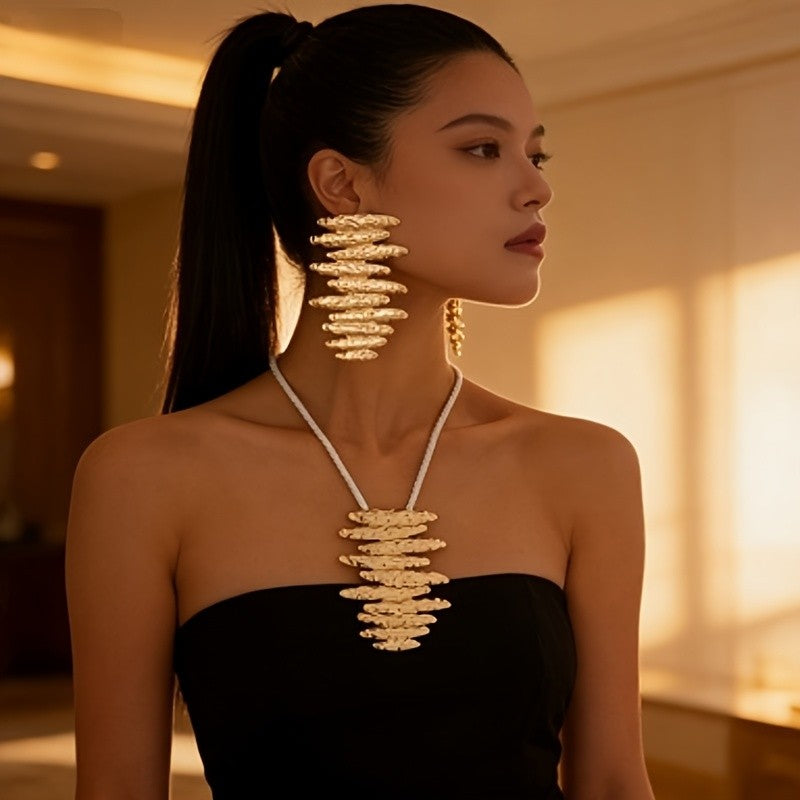 Stacked Disc Earring & Necklace Set