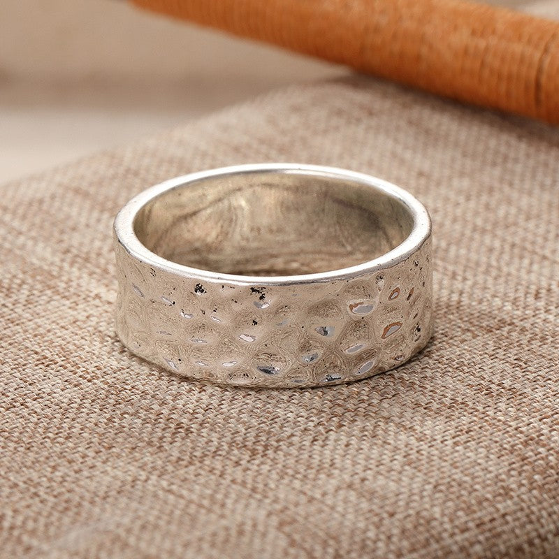 Hammered Texture Wide Ring