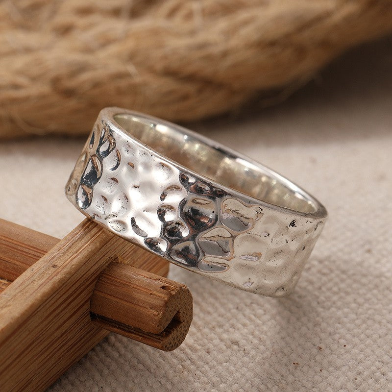 Hammered Texture Wide Ring