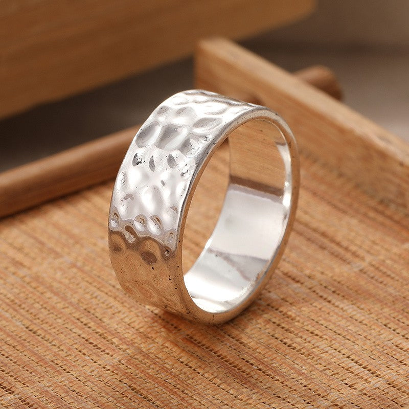 Hammered Texture Wide Ring