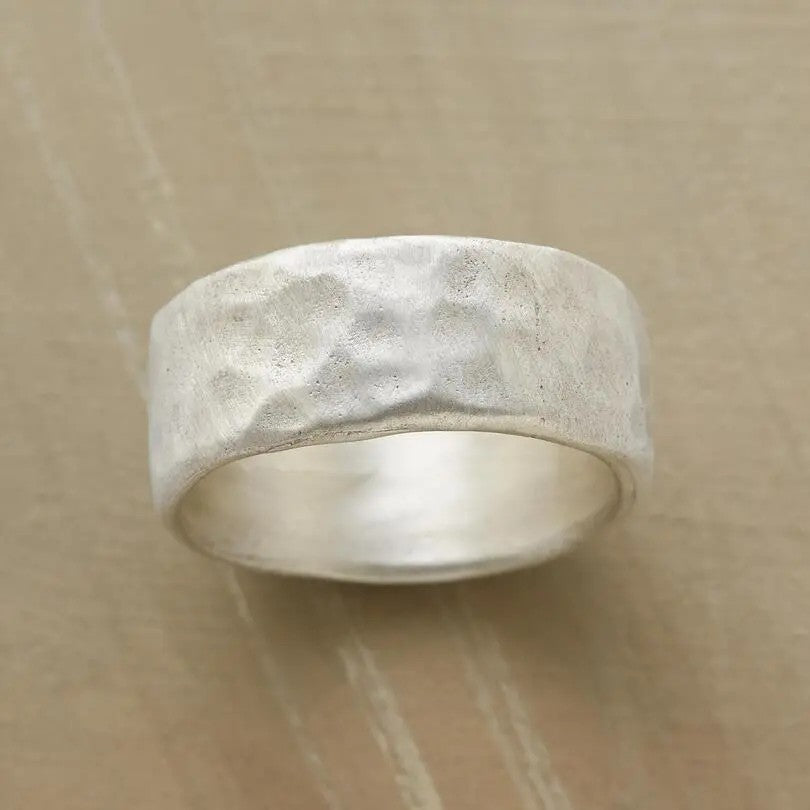 Hammered Texture Wide Ring