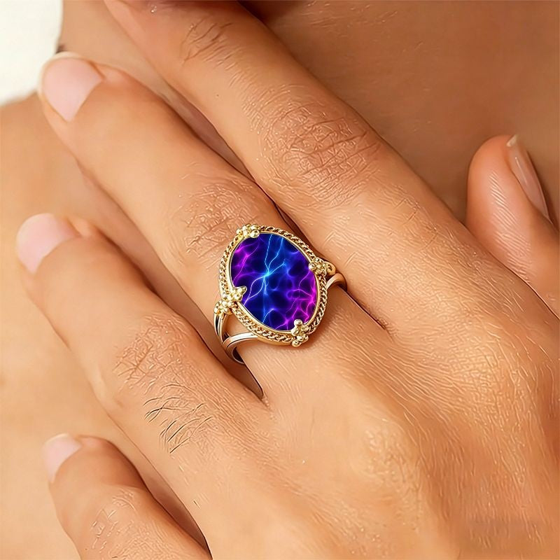 Oval Nebula Statement Ring