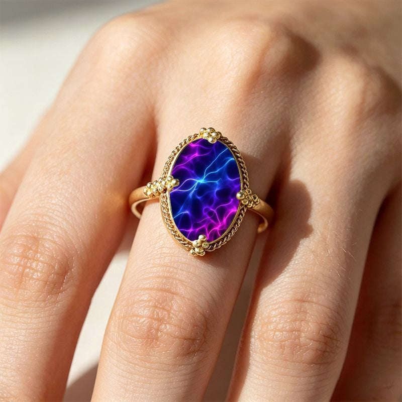 Oval Nebula Statement Ring
