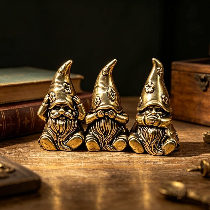 Three Wise Gnomes Figurine Set