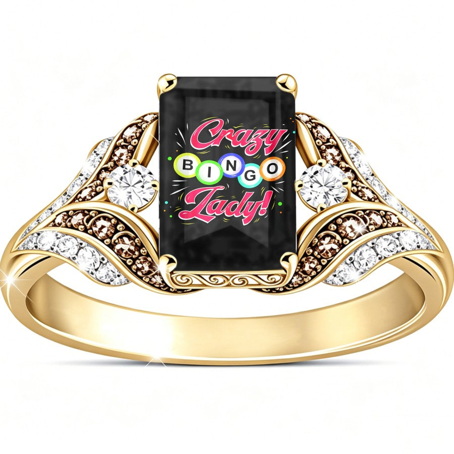 Colorful Bingo Ball Square Ring