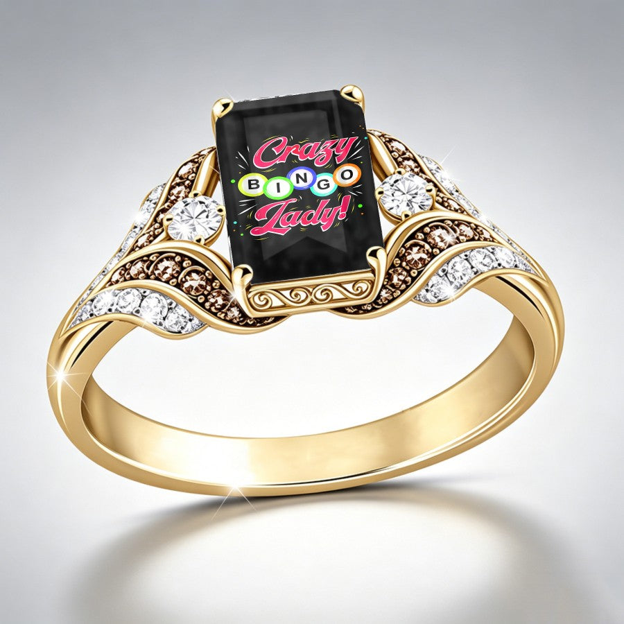 Colorful Bingo Ball Square Ring