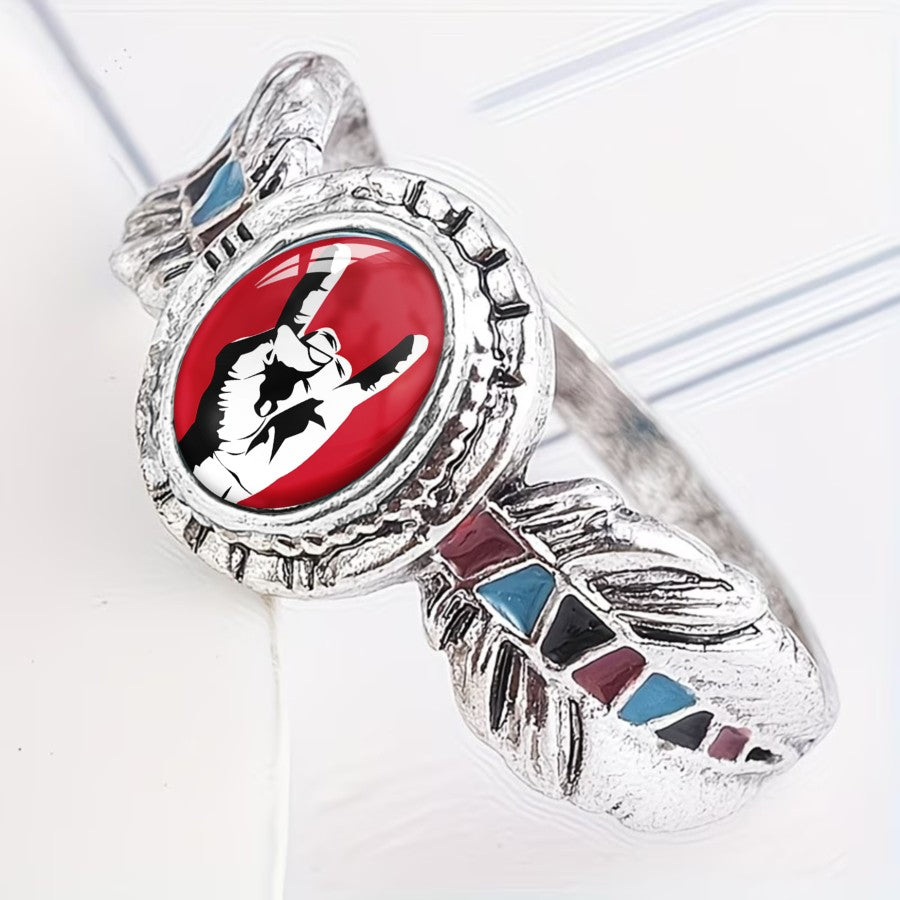 Red Rock Hand Oval Ring