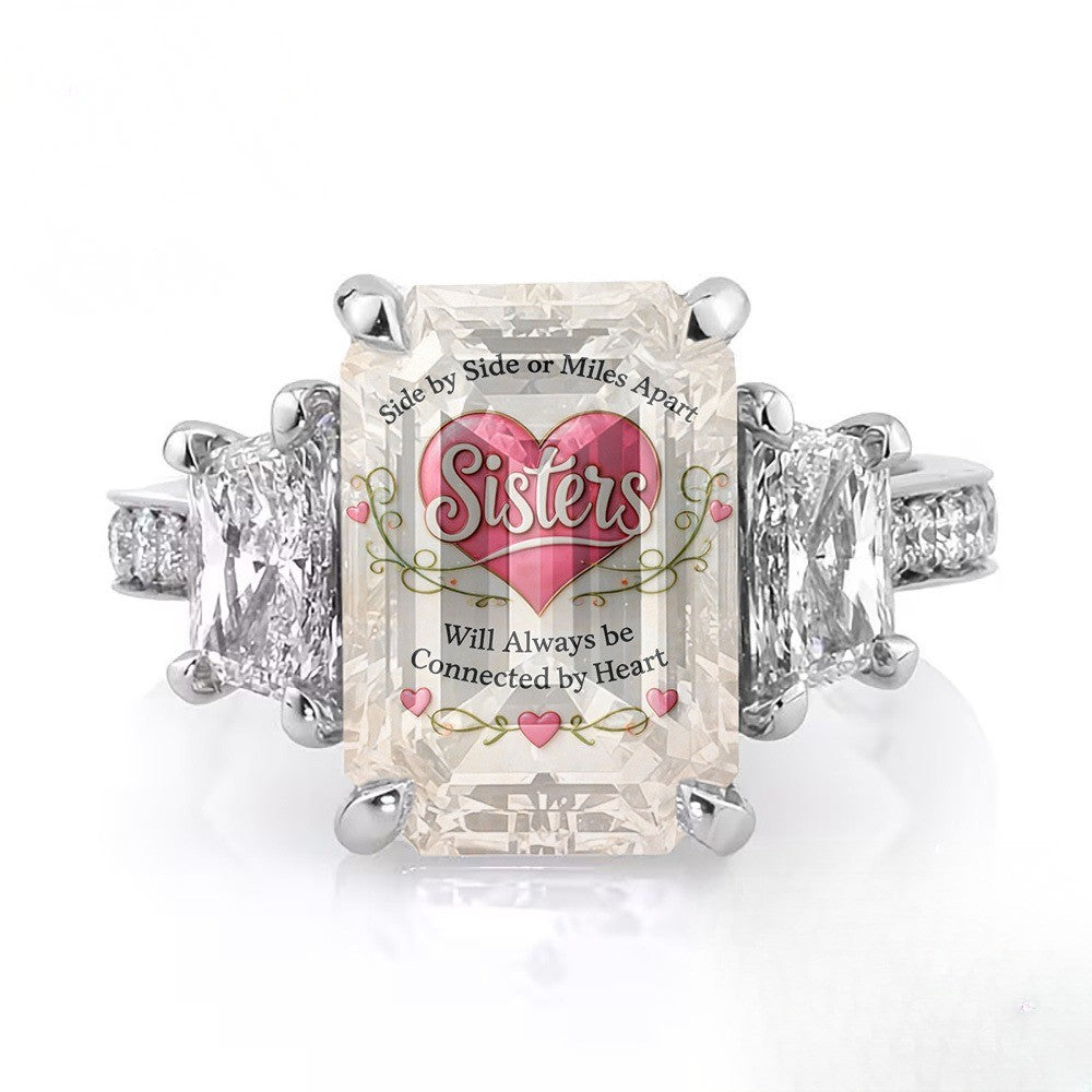 Sister Connection Square Ring
