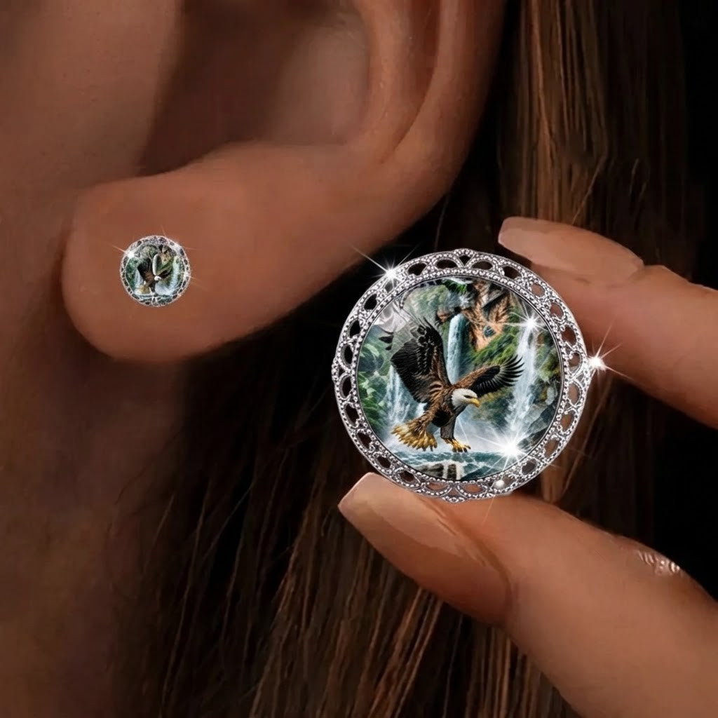 Eagle Waterfall Stud Earrings
