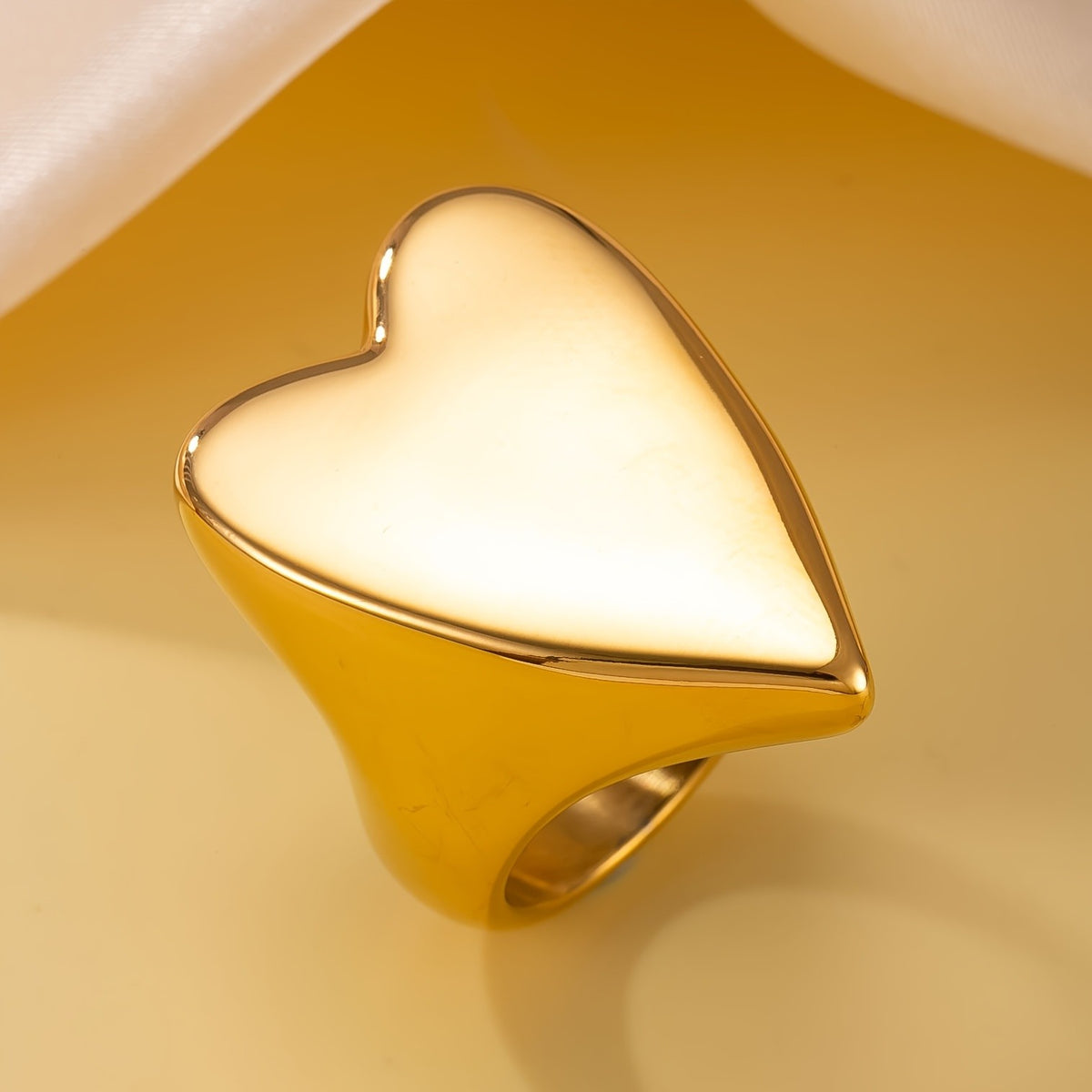 Smooth Heart Statement Ring