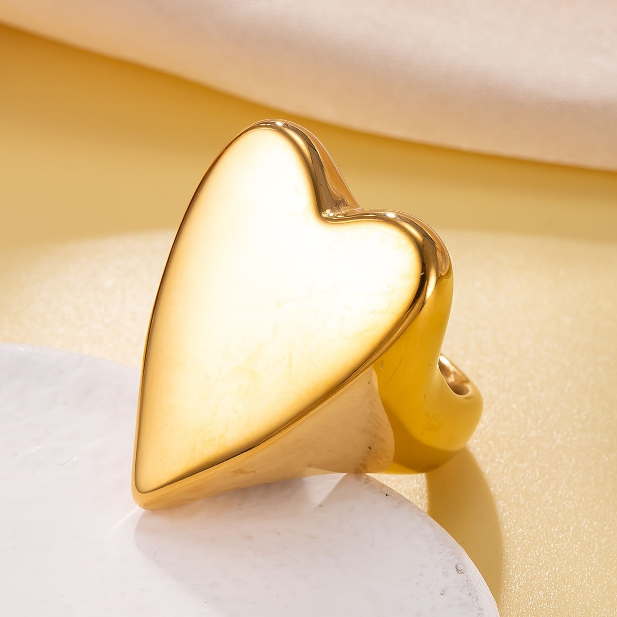 Smooth Heart Statement Ring