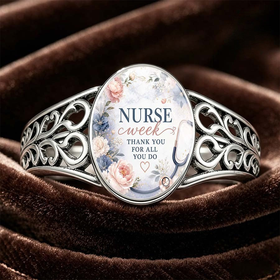 Nurse Week Floral Oval Ring