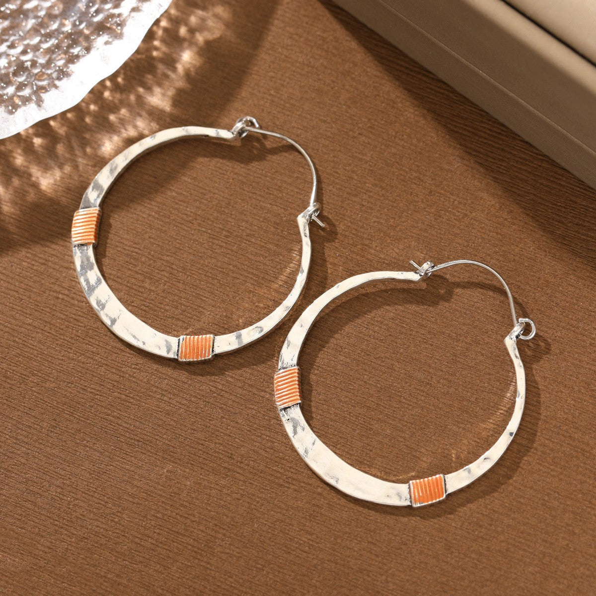 Hammered Wire Wrap Hoop Earrings