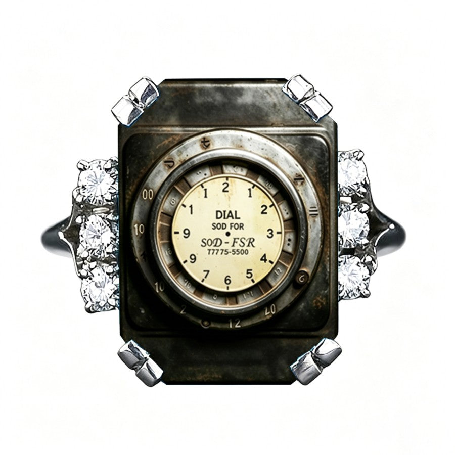 Vintage Dial Square Ring